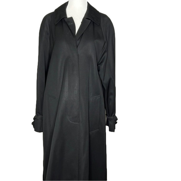 Aquascutum of London Made in England Black Trench Coat - Picture 1 of 11